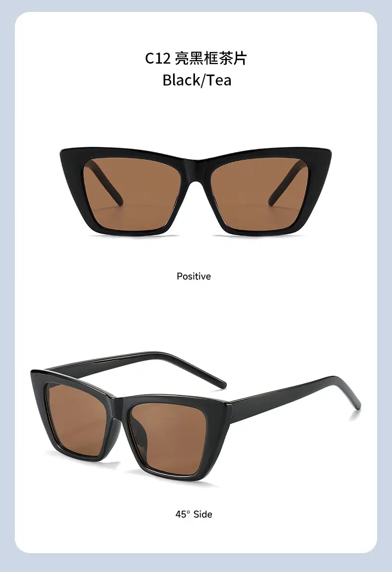 Women Cat-Eye Sunglasses Off-White Black β feature 18