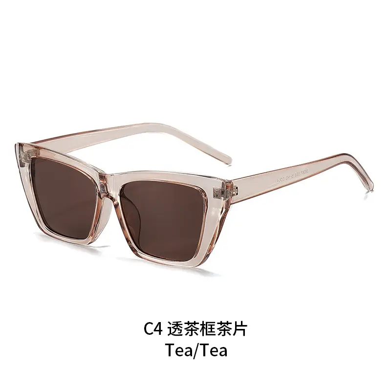 Women Cat-Eye Sunglasses Off-White Black - Image 4