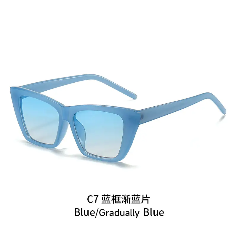 Women Cat-Eye Sunglasses Off-White Black - Image 6