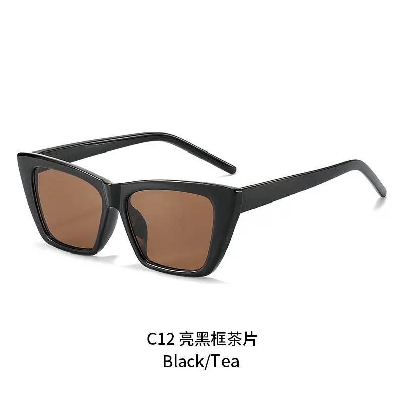 Women Cat-Eye Sunglasses Off-White Black - Image 8