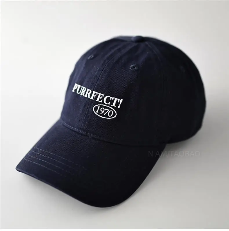 Navy Blue Letter Embroidered Baseball Cap with 1950 Logo — feature 1