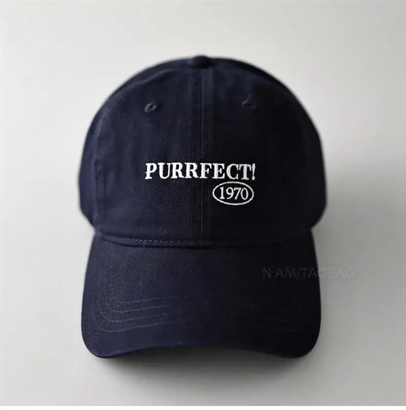 Navy Blue Letter Embroidered Baseball Cap with 1950 Logo — feature 11
