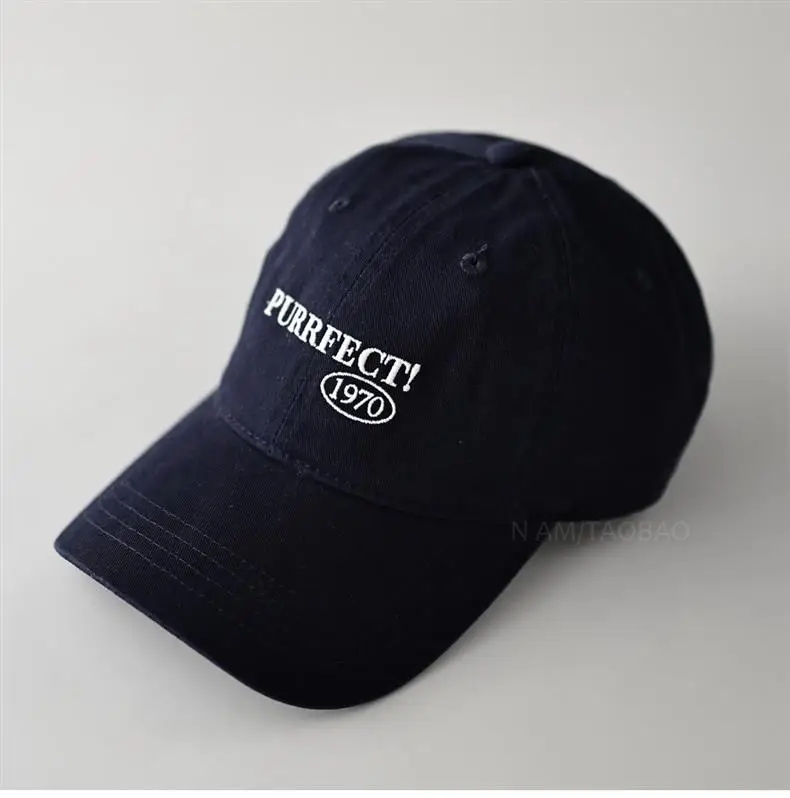 Navy Blue Letter Embroidered Baseball Cap with 1950 Logo — feature 12