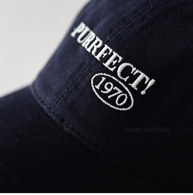 Navy Blue Letter Embroidered Baseball Cap with 1950 Logo — feature 15