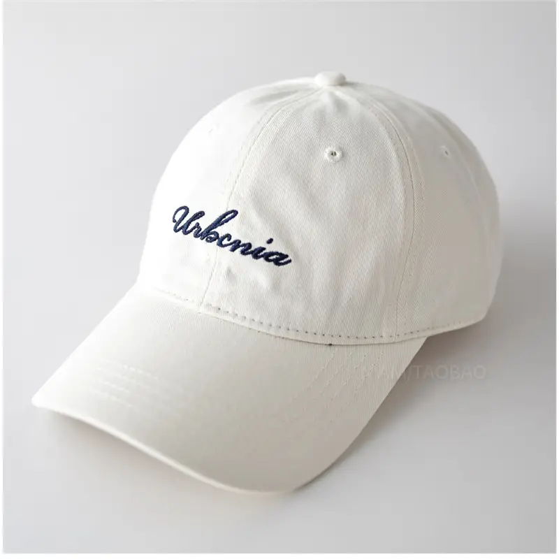 Minimalist Letter Embroidery Baseball Cap Unisex Solid Beige - Image 8