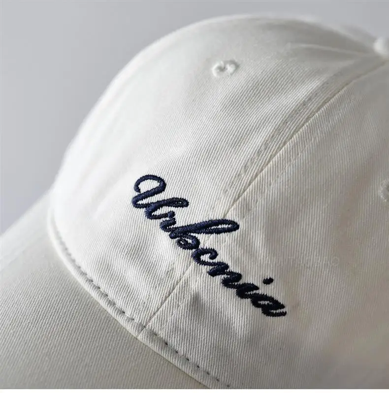 Minimalist Letter Embroidery Baseball Cap Unisex Solid Beige — feature 10