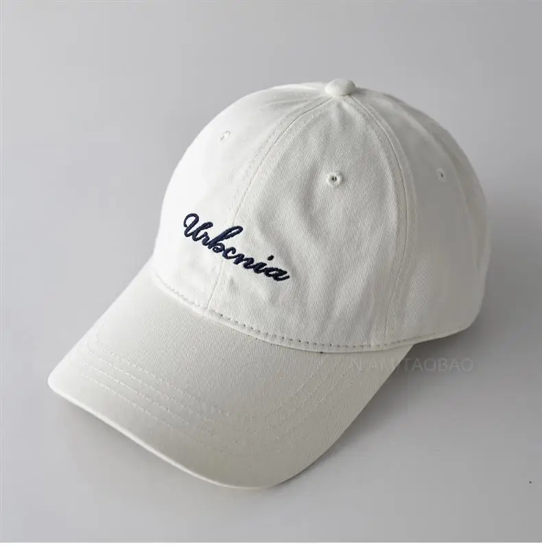 Minimalist Letter Embroidery Baseball Cap Unisex Solid Beige — feature 9