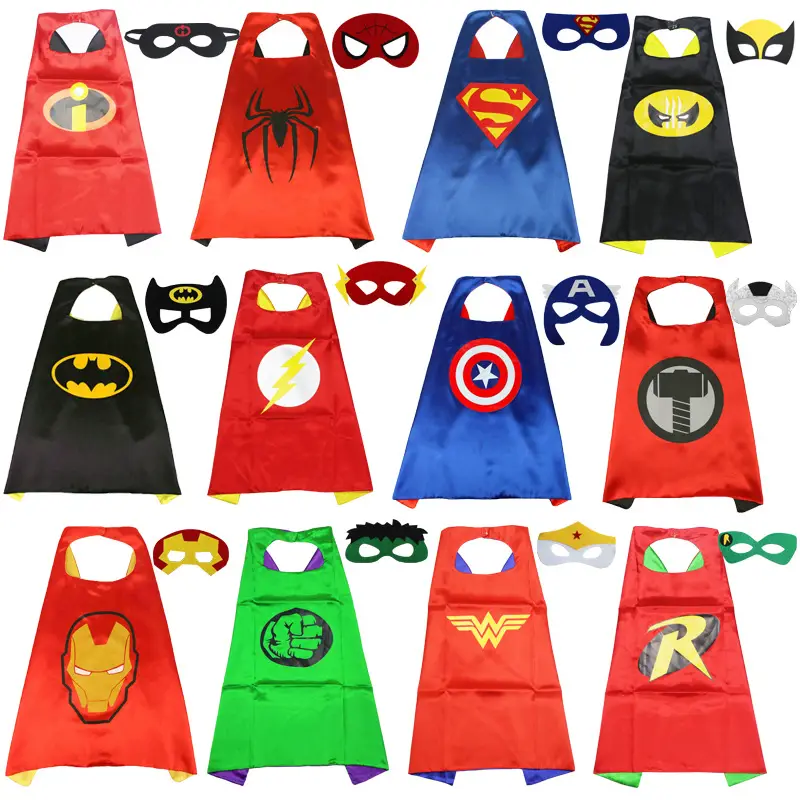 Halloween Kidsren's Performance Hero Cloak Adult Spider-Man Superman Captain America Batman Iron Man Cloak