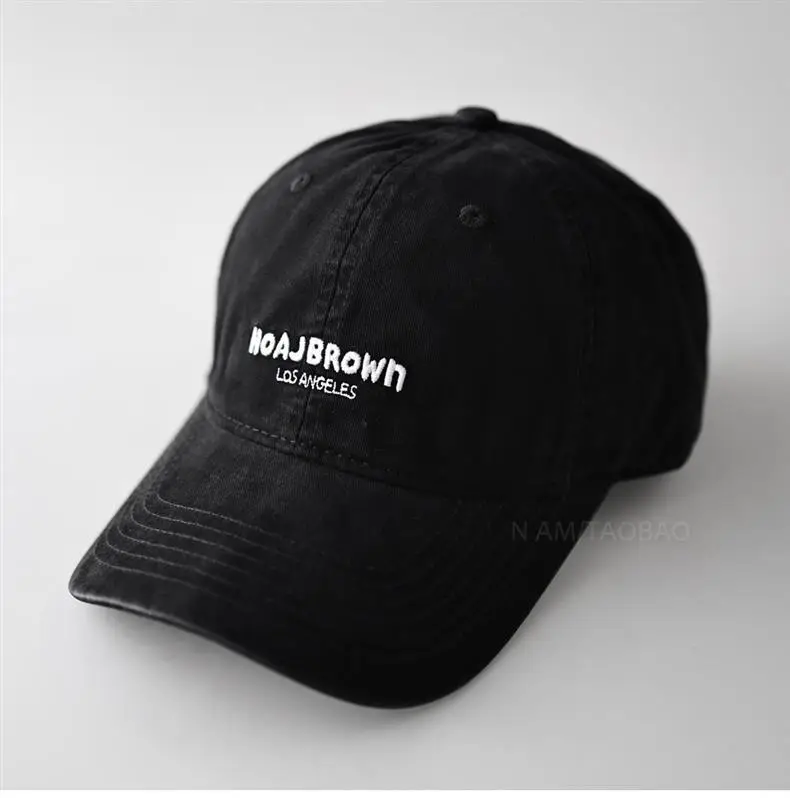 Black Korean Style Letter Embroidery Baseball Cap for Men Women — feature 1