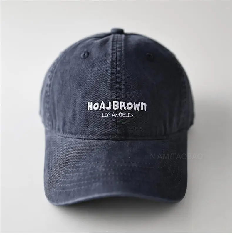 Black Korean Style Letter Embroidery Baseball Cap for Men Women — feature 14