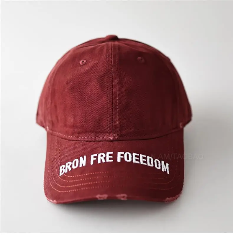 Maroon Embroidered Baseball Cap with "Bron Fire Foedom" Design — feature 1