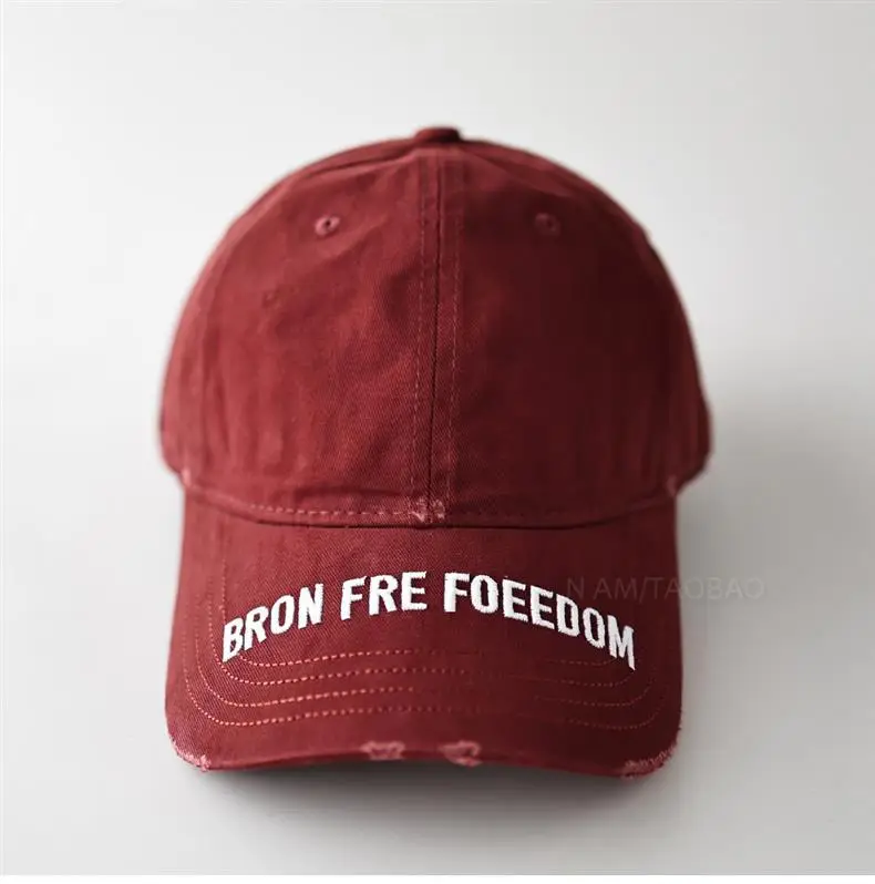Maroon Embroidered Baseball Cap with "Bron Fire Foedom" Design — feature 3