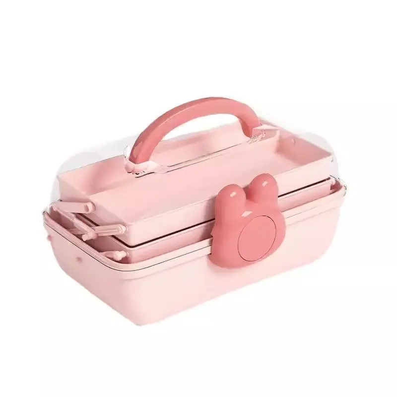 Children's Bow Storage Box, Hair Accessory Storage Box, Girls' Rubber Band and Jewelry Storage Box, Multi-Layer Transparent Jewelry Box