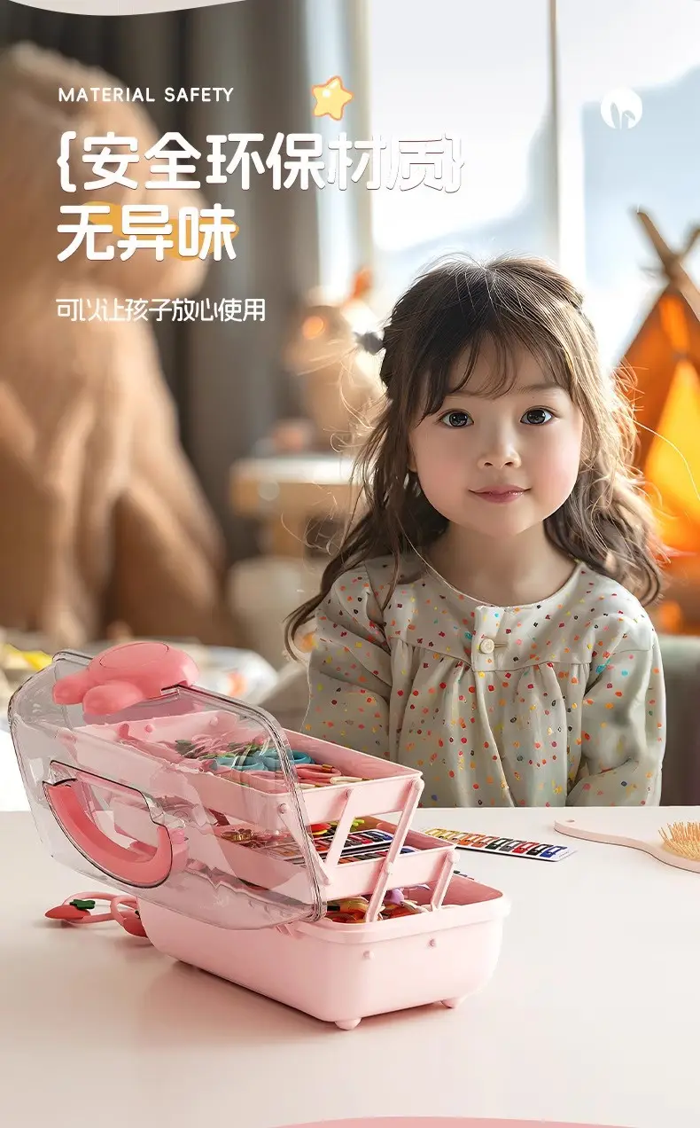 Children's Bow Storage Box, Hair Accessory Storage Box, Girls' Rubber Band and Jewelry Storage Box, Multi-Layer Transparent Jewelry Box — feature 8