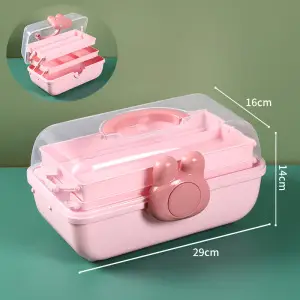 Children's Bow Storage Box, Hair Accessory Storage Box, Girls' Rubber Band and Jewelry Storage Box, Multi-Layer Transparent Jewelry Box