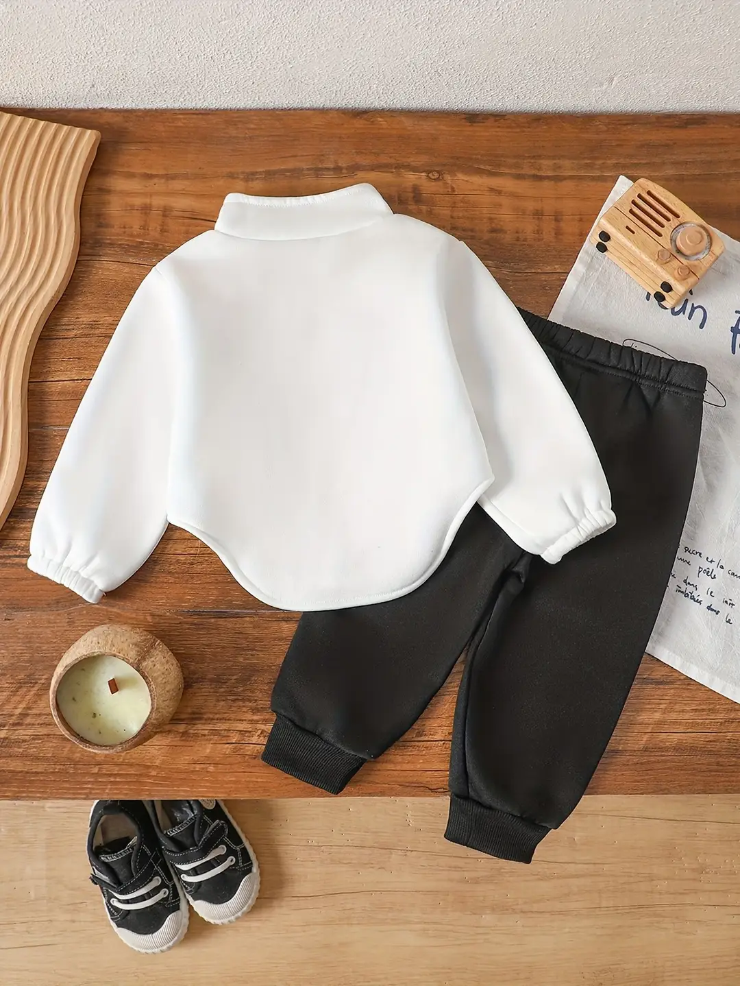 Cross-Border Ins Infant and Toddler Girl Baby Thin Velvet Letter Print Asymmetrical Long-Sleeved Top and Pants Casual Suit