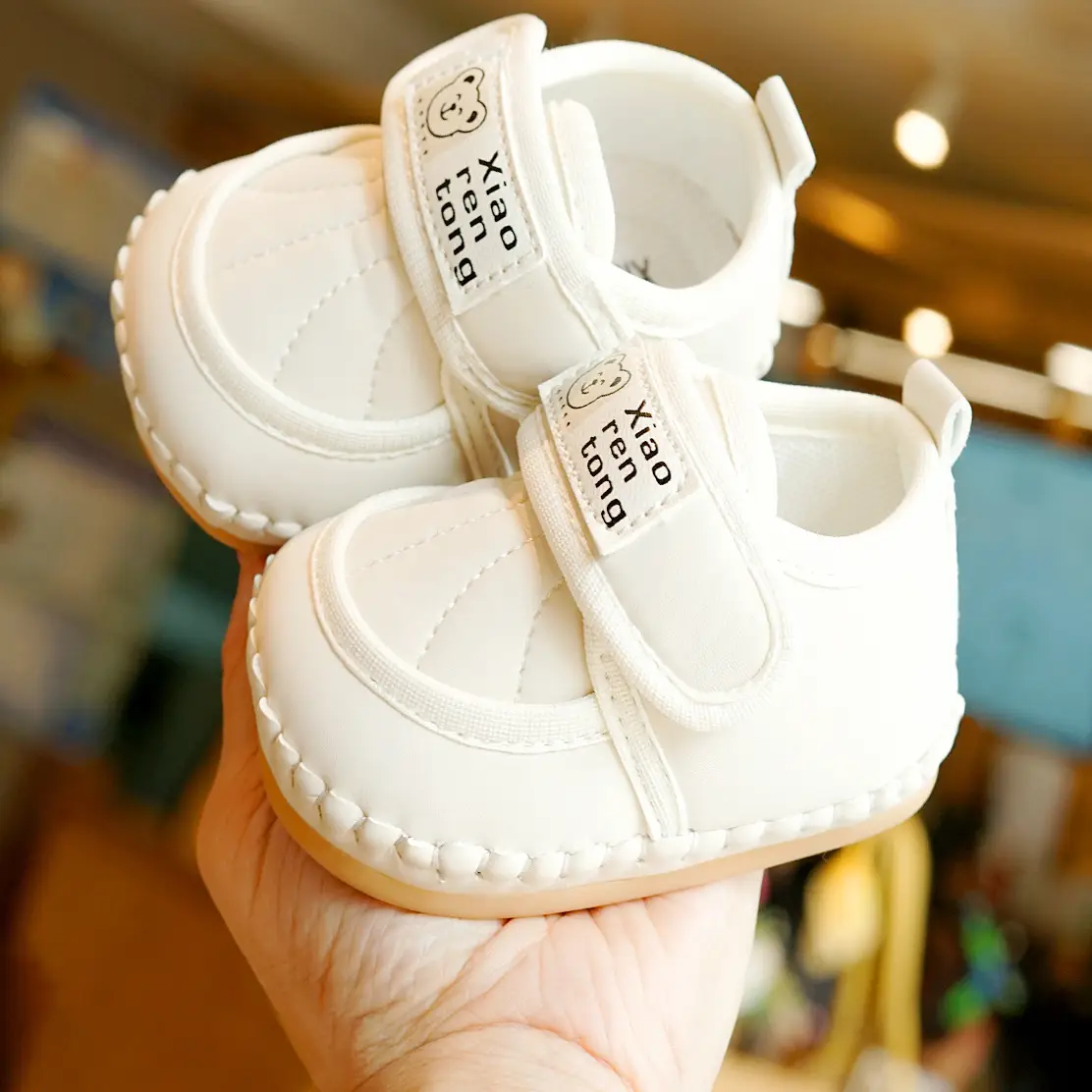 White Soft Sole Beginner Baby Shoes 0-1 Years