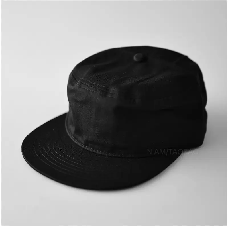 Black Flat-Brim Hat for Men Women Unisex Casual Sunshade