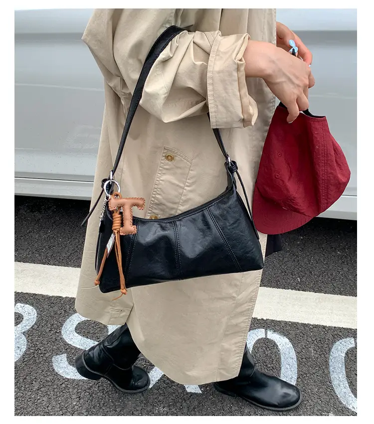 Brown Leather Shoulder Bag for Women Autumn New Niche Design — feature 19