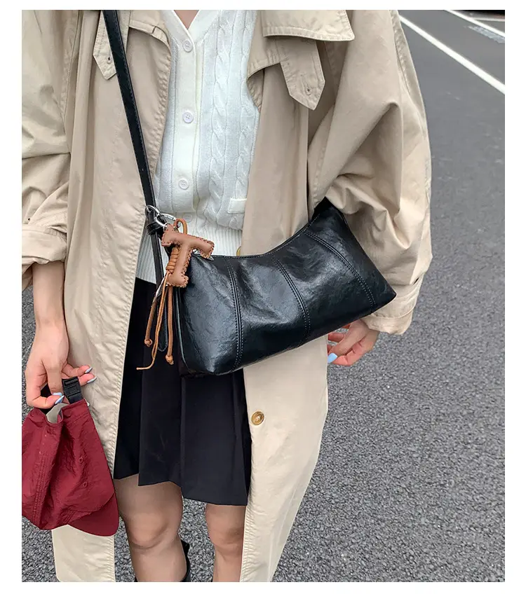 Brown Leather Shoulder Bag for Women Autumn New Niche Design — feature 24