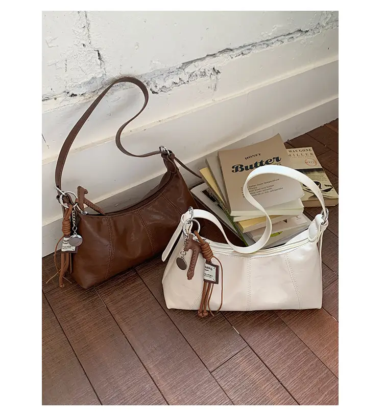 Brown Leather Shoulder Bag for Women Autumn New Niche Design — feature 38