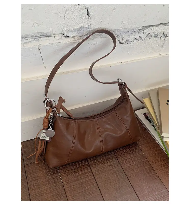 Brown Leather Shoulder Bag for Women Autumn New Niche Design — feature 39