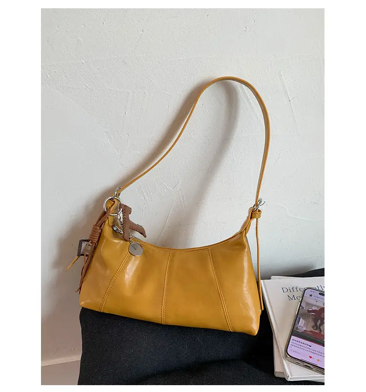 Brown Leather Shoulder Bag for Women Autumn New Niche Design — feature 40