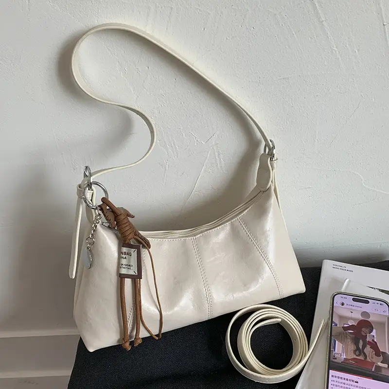 Brown Leather Shoulder Bag for Women Autumn New Niche Design