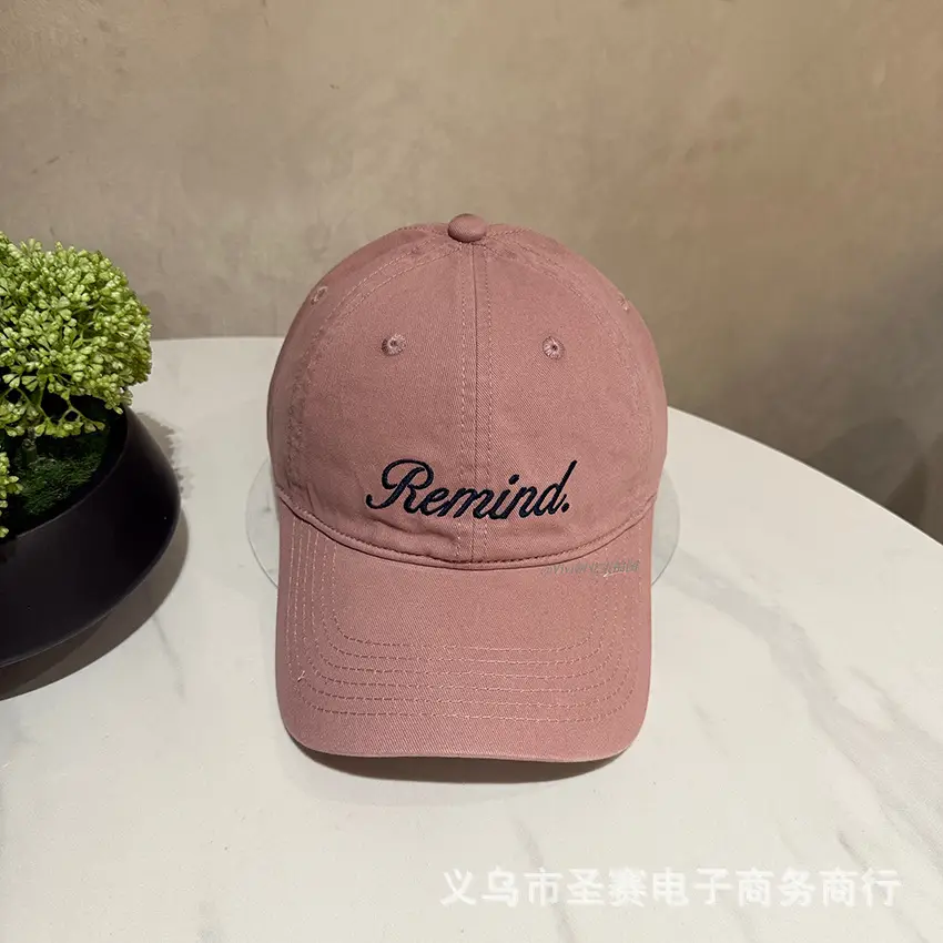 Pink Letter Embroidered Women's Baseball Cap