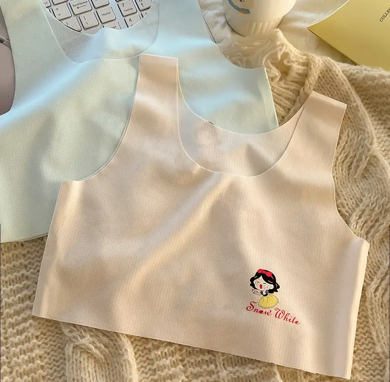 7-14 Year Old Girls Development Period Girls Vest Seamless Ice Silk Kidsren's Intimates Little Girls Primary School Students Summer Thin — feature 1