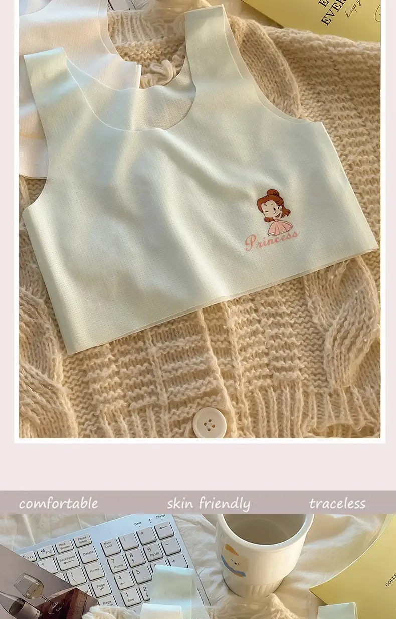 7-14 Year Old Girls Development Period Girls Vest Seamless Ice Silk Kidsren's Intimates Little Girls Primary School Students Summer Thin — feature 10