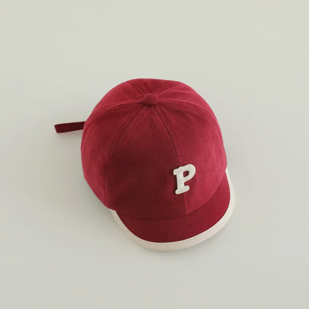 Baby Cap with Letter P Navy Spring Autumn — feature 14