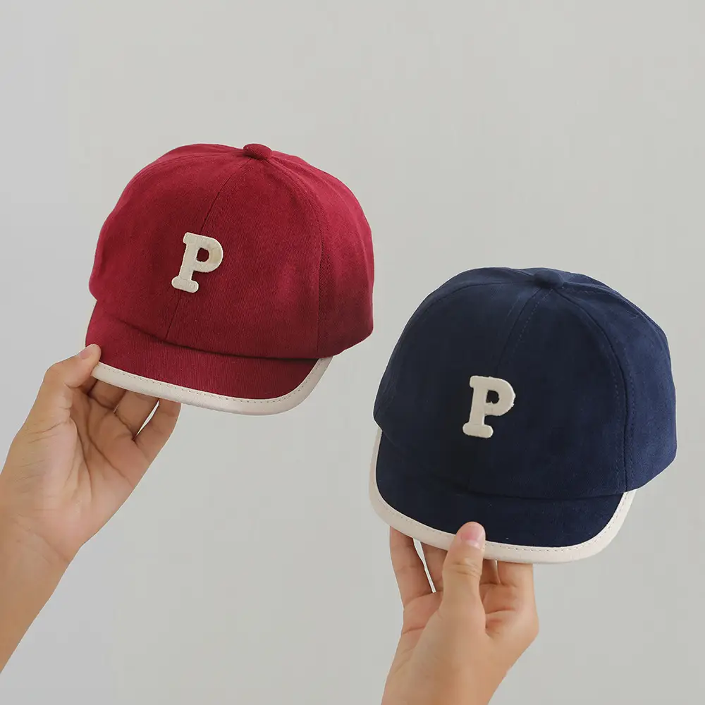 Baby Cap with Letter P Navy Spring Autumn — feature 16
