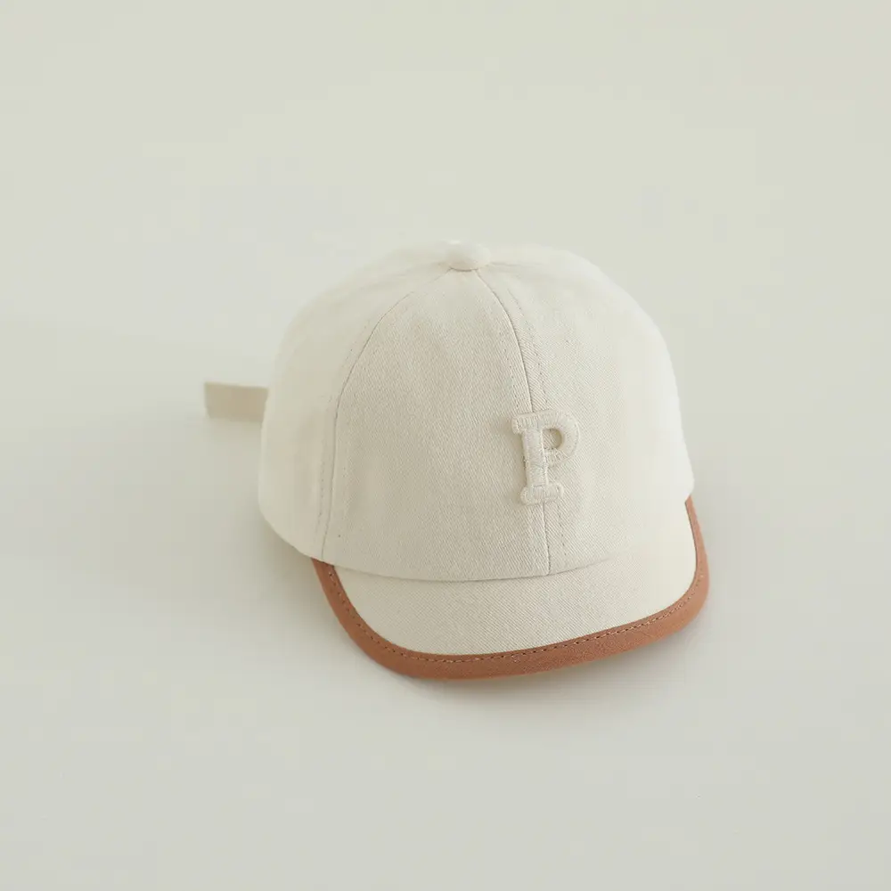 Baby Cap with Letter P Navy Spring Autumn — feature 3