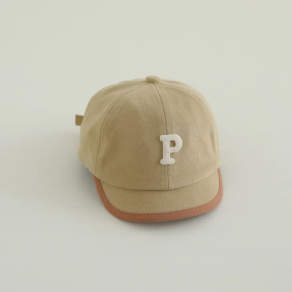 Baby Cap with Letter P Navy Spring Autumn — feature 4