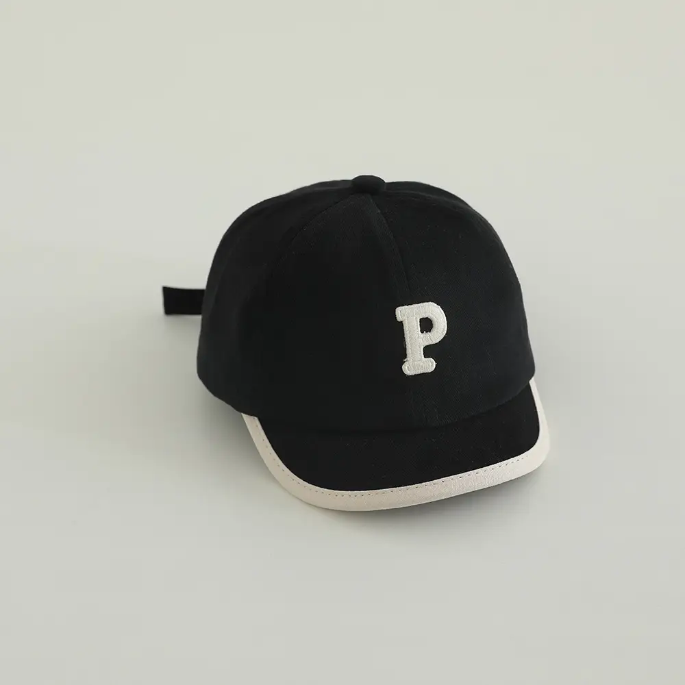 Baby Cap with Letter P Navy Spring Autumn — feature 6