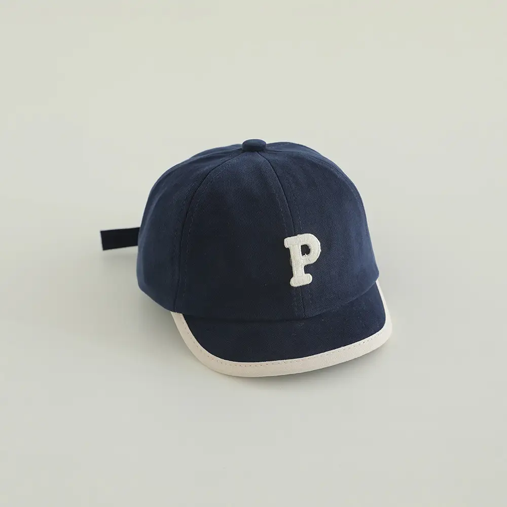 Baby Cap with Letter P Navy Spring Autumn — feature 9