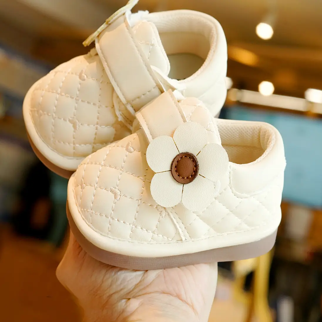 Baby Shoes Pink Floral 1-2Yrs Soft Sole Non-Slip - Image 5