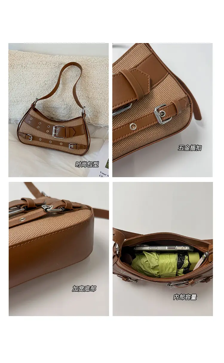 Trendy Biker Style Shoulder Bag 2025 Green Gray — feature 11