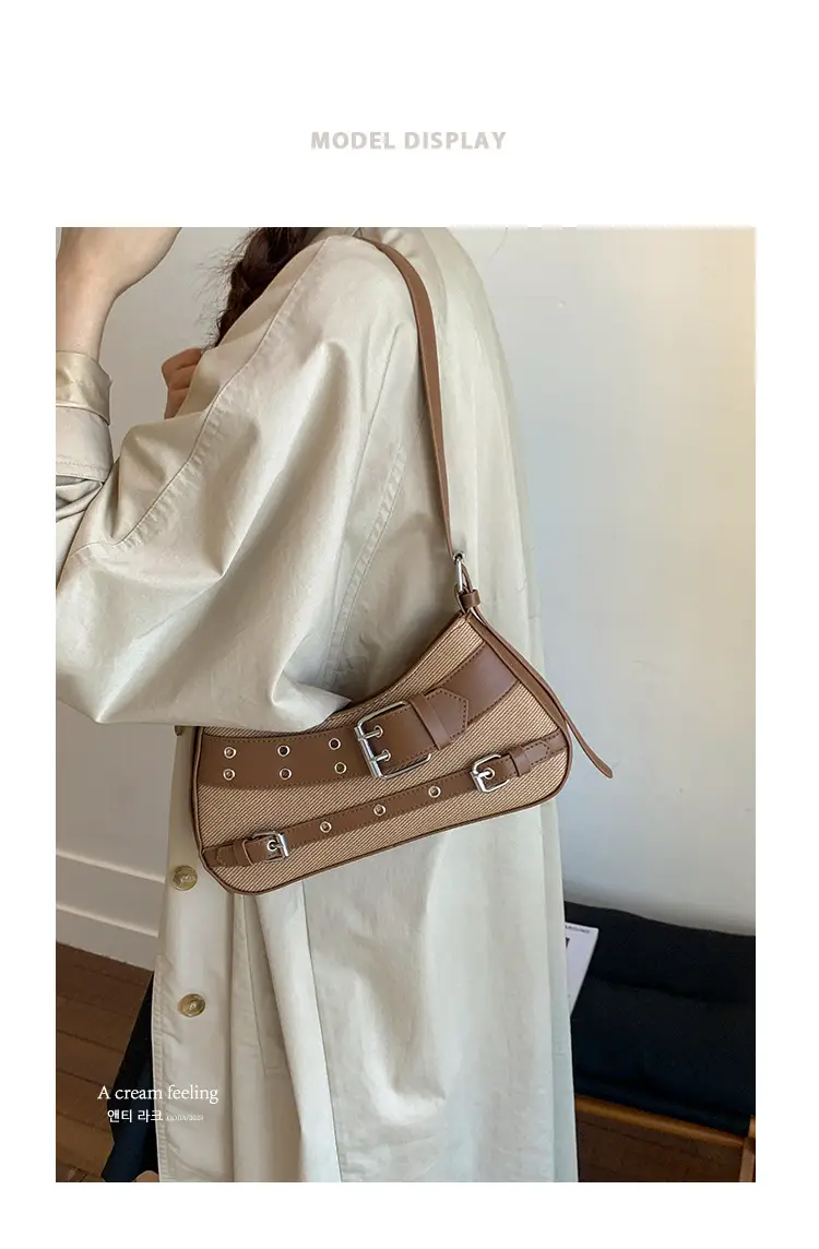Trendy Biker Style Shoulder Bag 2025 Green Gray — feature 2