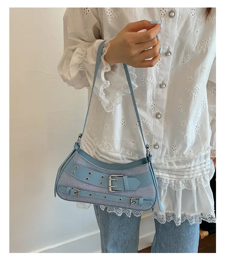 Trendy Biker Style Shoulder Bag 2025 Green Gray — feature 27