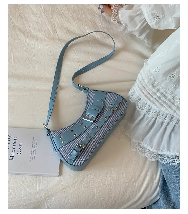 Trendy Biker Style Shoulder Bag 2025 Green Gray — feature 30