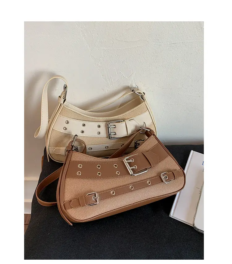 Trendy Biker Style Shoulder Bag 2025 Green Gray — feature 31