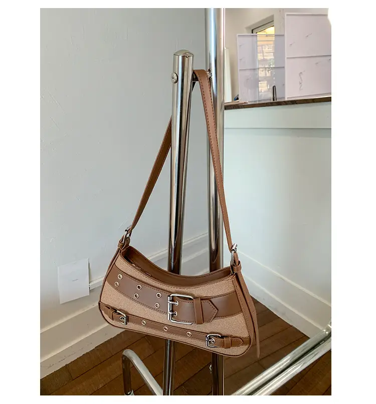 Trendy Biker Style Shoulder Bag 2025 Green Gray — feature 33