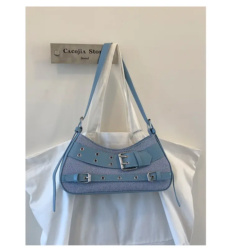 Trendy Biker Style Shoulder Bag 2025 Green Gray — feature 35