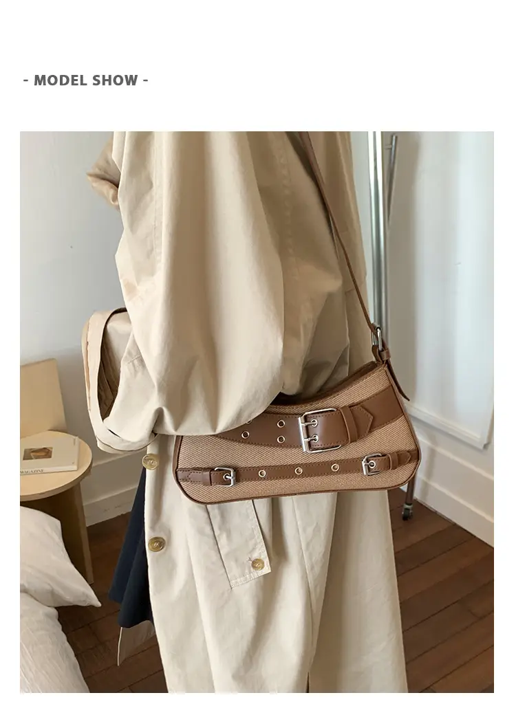 Trendy Biker Style Shoulder Bag 2025 Green Gray — feature 8