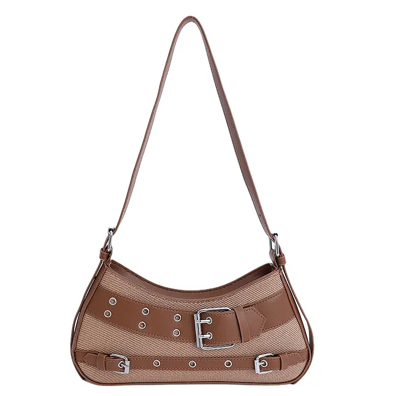 Trendy Biker Style Shoulder Bag 2025 Green Gray - Image 3