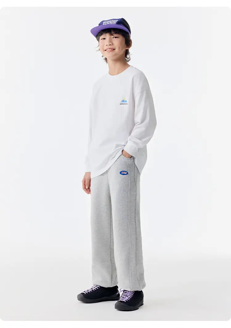 White Cotton Long Sleeve T-Shirt for Kids Girls Boys — feature 15