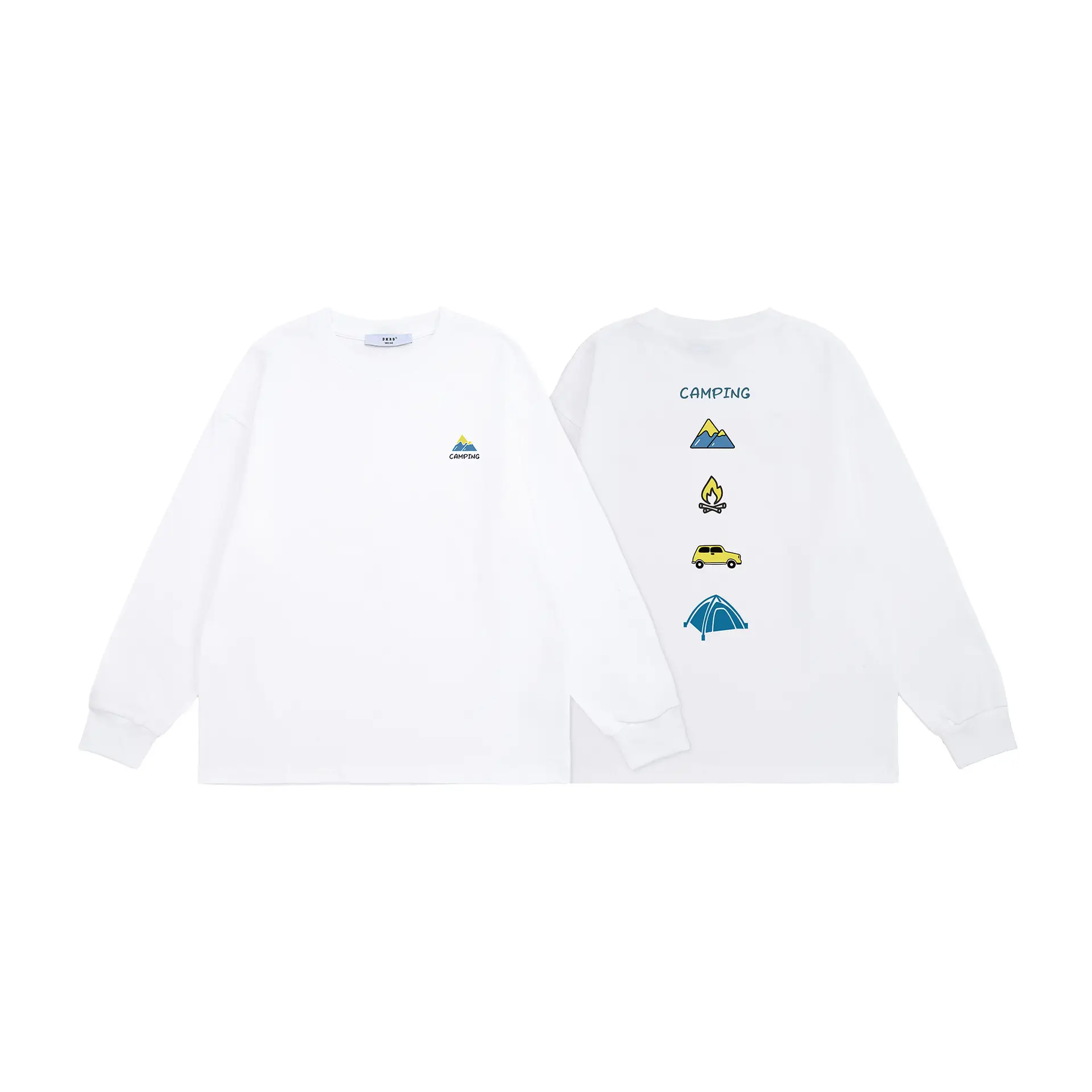 White Cotton Long Sleeve T-Shirt for Kids Girls Boys - Image 3