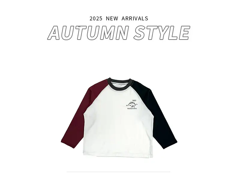 Kids Japanese Style Raglan Sleeve T-Shirt Red White Black — feature 2